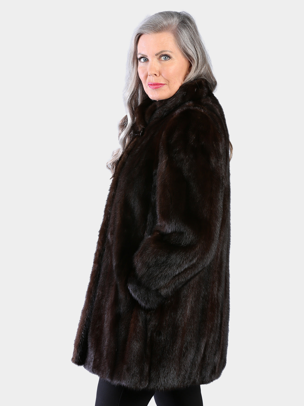Woman's Natural Dark Mahogany Female Mink Fur Stroller