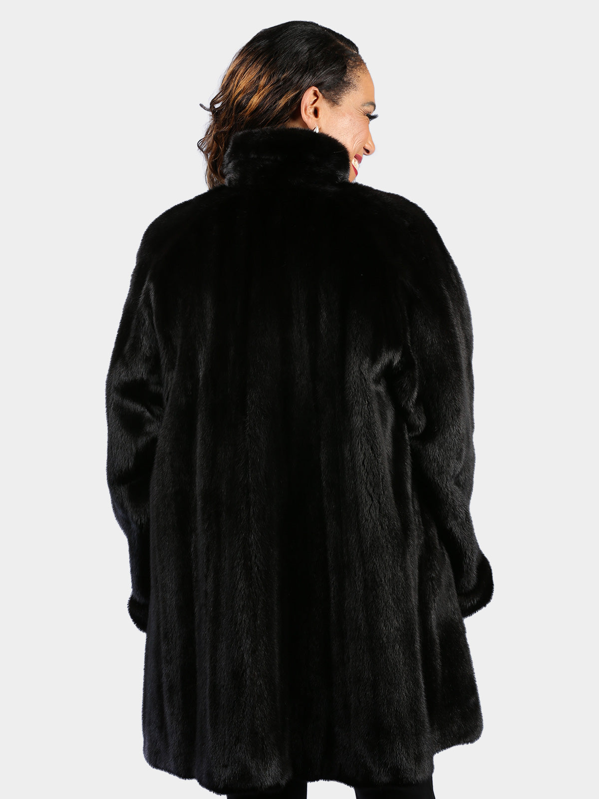 Woman's Natural Ranch Female Mink Fur Stroller Reversing to Leather
