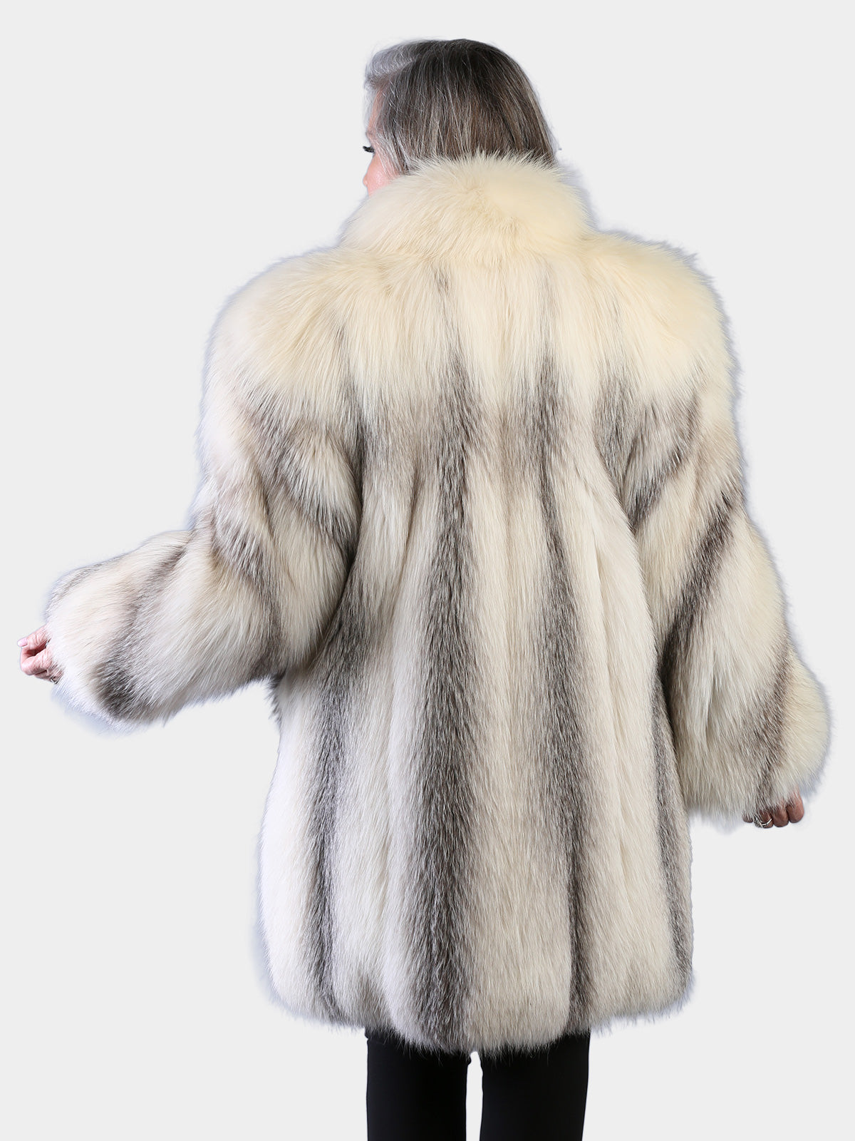 Woman's Natural Glacial Fox Fur Stroller