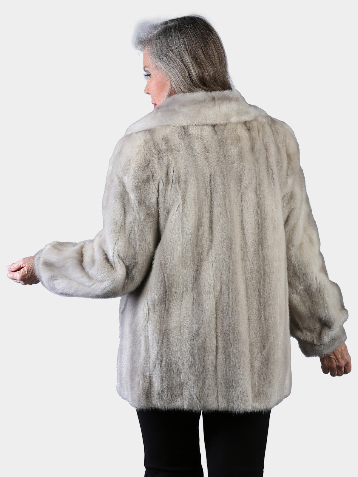 Woman's Natural Cerulean Female Mink Fur Jacket