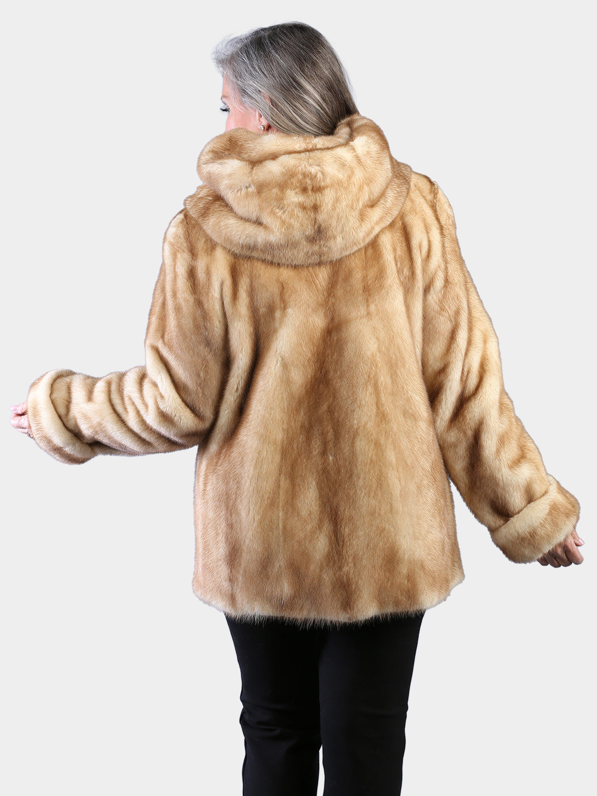 Woman's Natural Bleached Mahogany Female Mink Parka