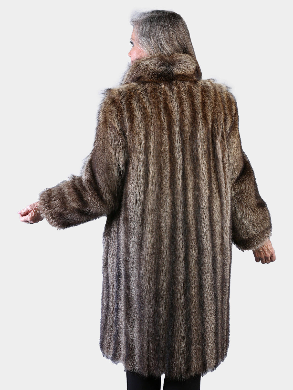 Woman's Natural Raccoon Fur 7/8 Coat