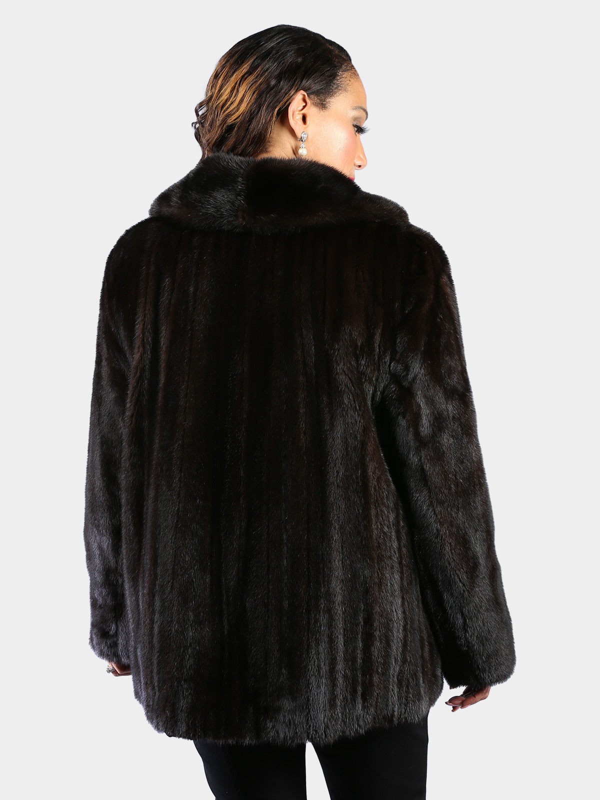 Woman's Natural Deep Mahogany Female Mink Fur Jacket