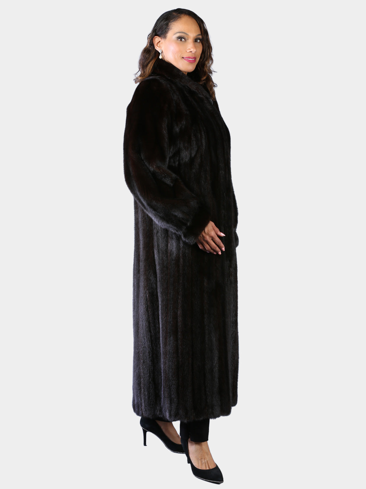 Woman's Natural Deepest Mahogany Female Mink Fur Coat