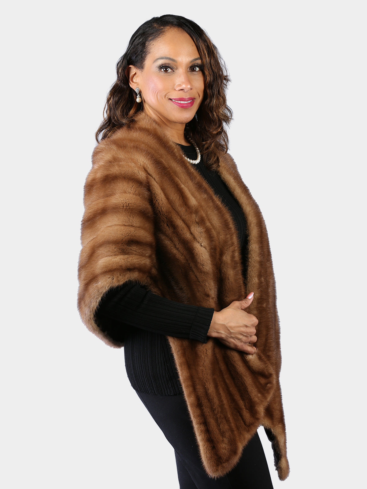 Woman's Plus Size Natural Lunaraine Vintage Mink Fur Stole