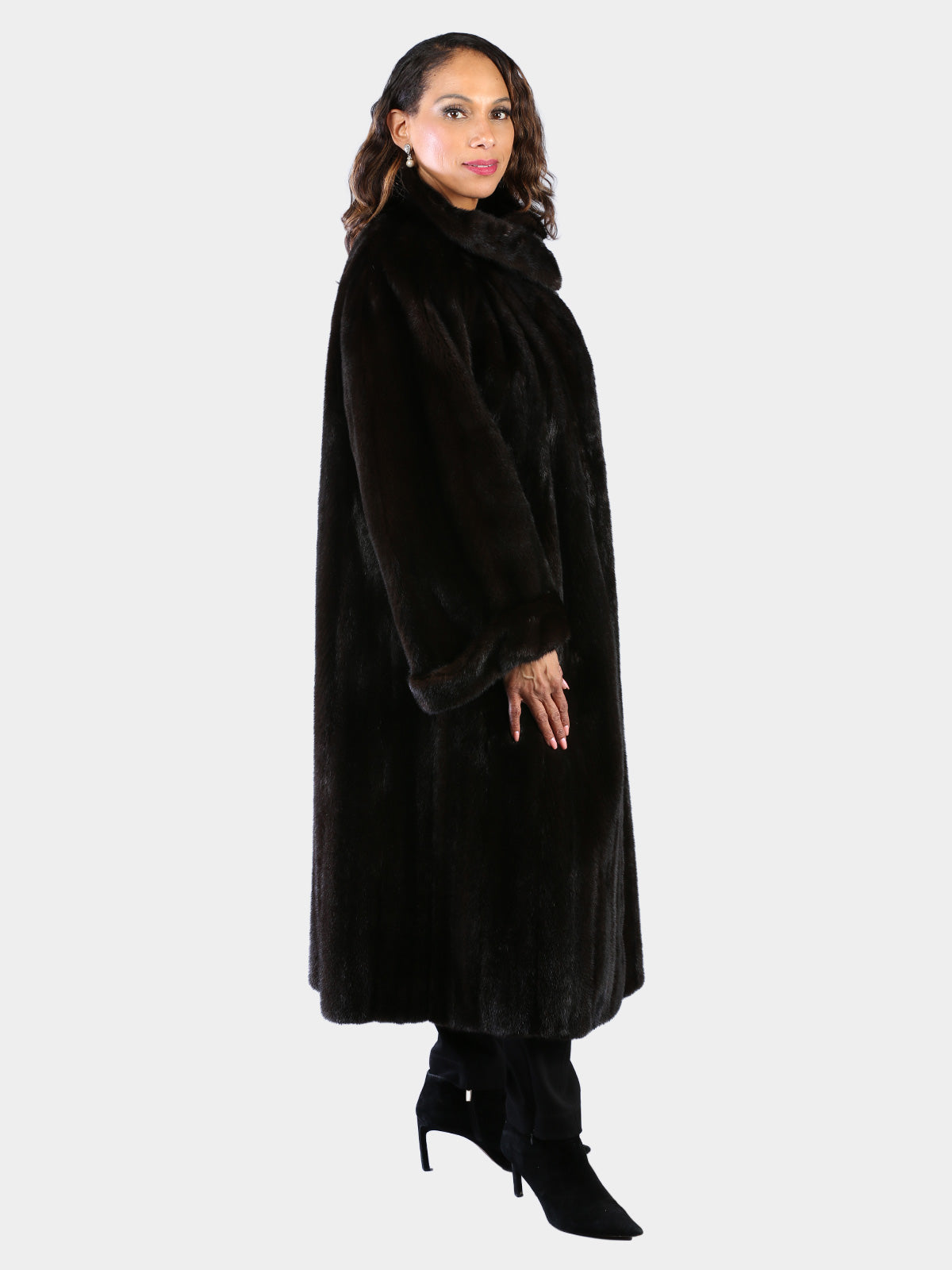 Woman's Blackglama Plus Size Natural Ranch Mink Fur Coat