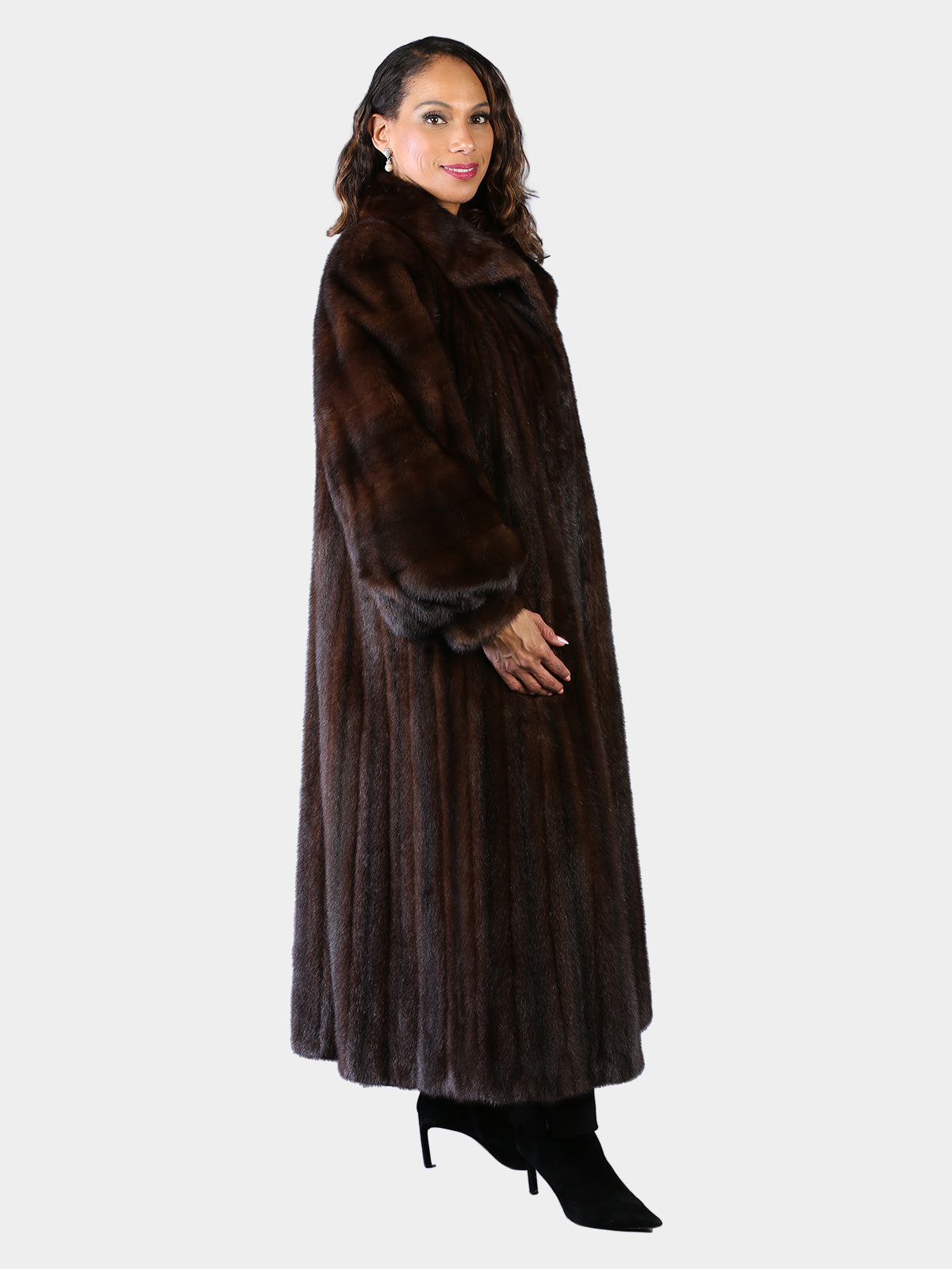 Woman's Natural Mahogany Female Mink Fur Coat by Scaasi