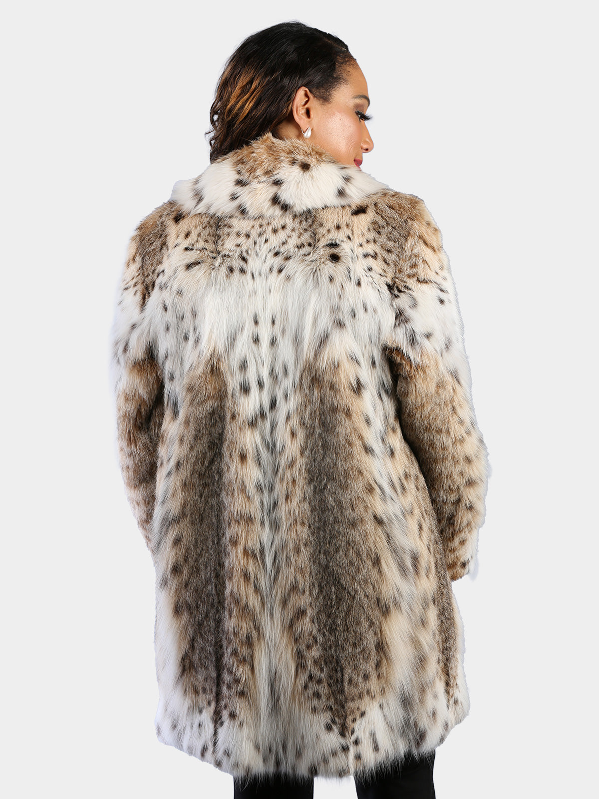 Woman's Natural Cat Lynx Fur Stroller