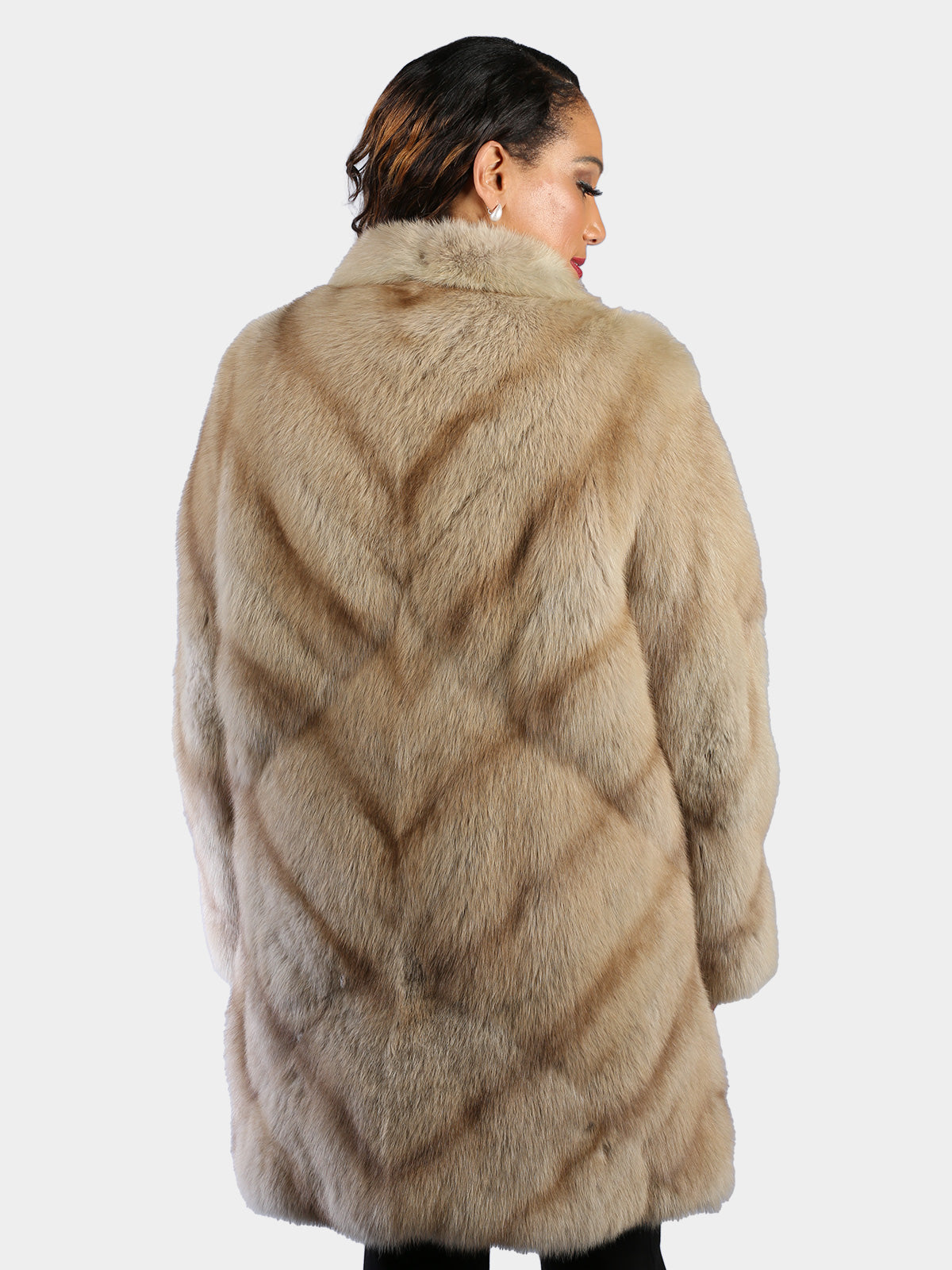 Woman's Dyed Tan Fox Fur 3/4 Coat