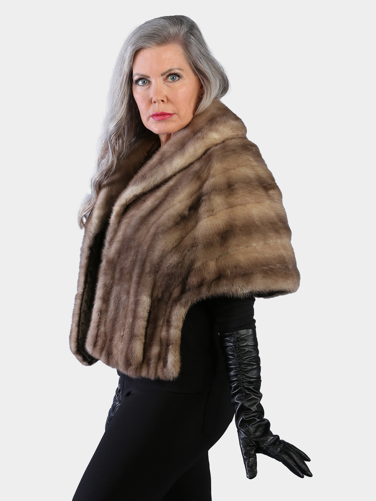 Woman's Natural Vintage Breath of Spring Female Mink Fur Stole