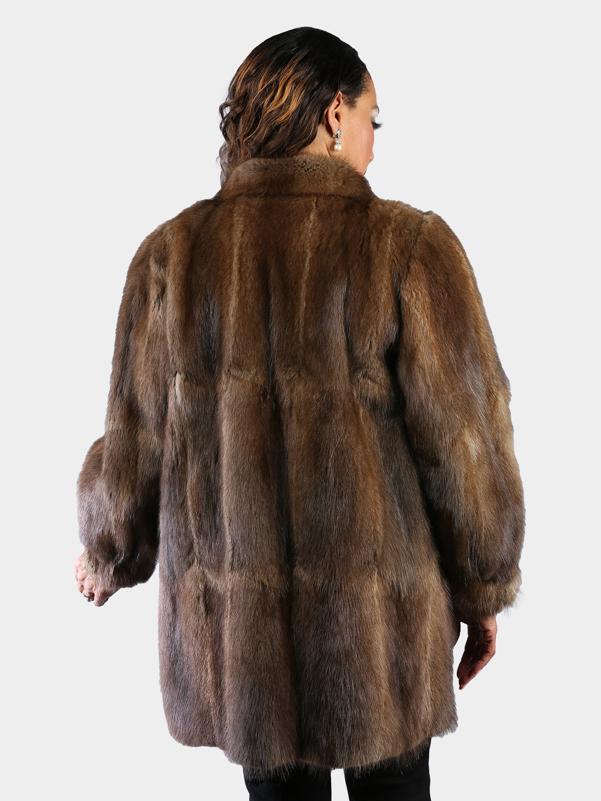 Woman's Natural Muskrat Fur Coat