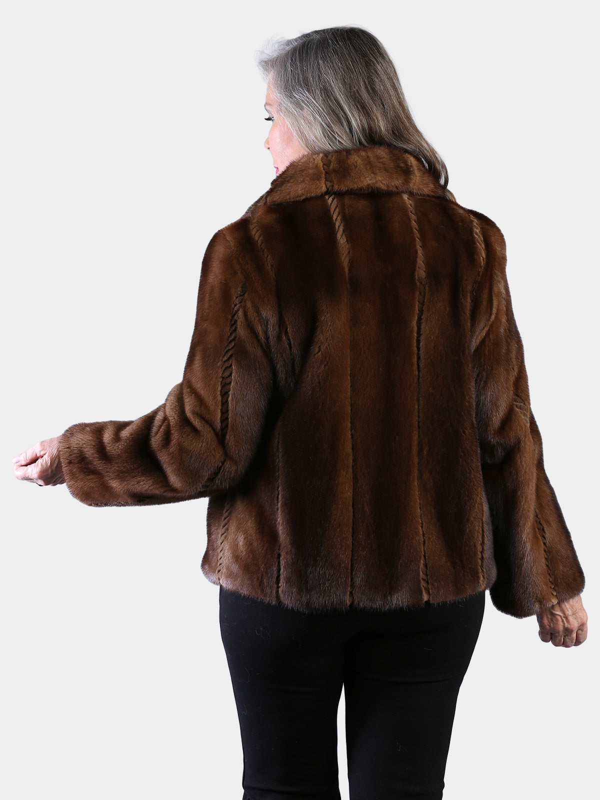 Woman's Demi Buff Female Mink Fur Jacket (Reversible)