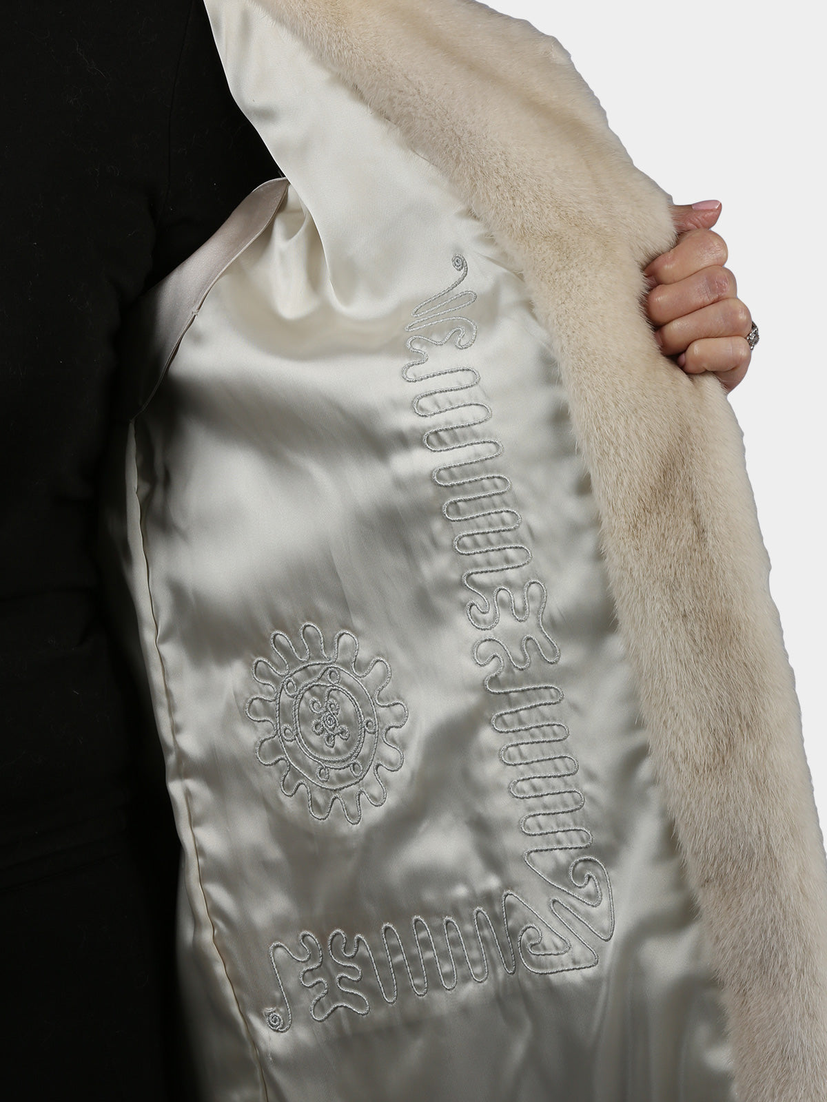 Woman's Natural Azurene Mink Fur Cord Cut Jacket