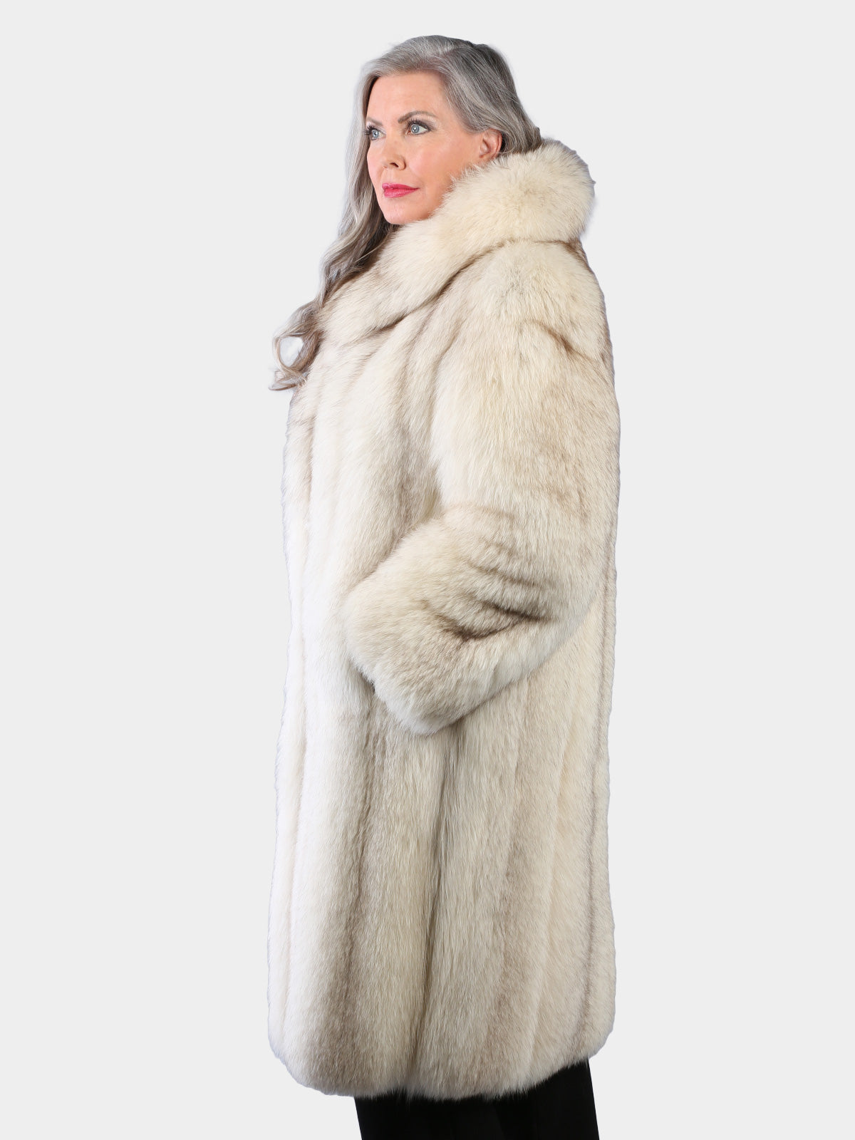 Woman's Natural Blue Fox Fur Coat