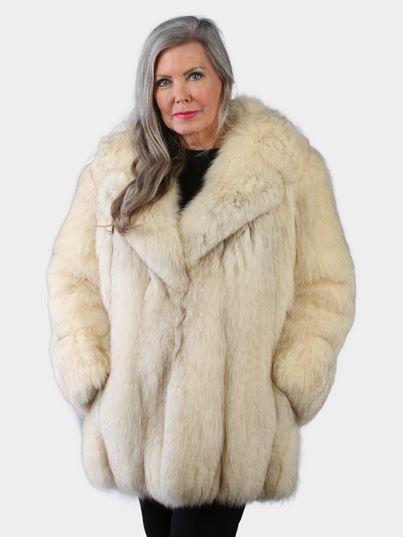 Woman's Natural Blue Fox Fur Jacket