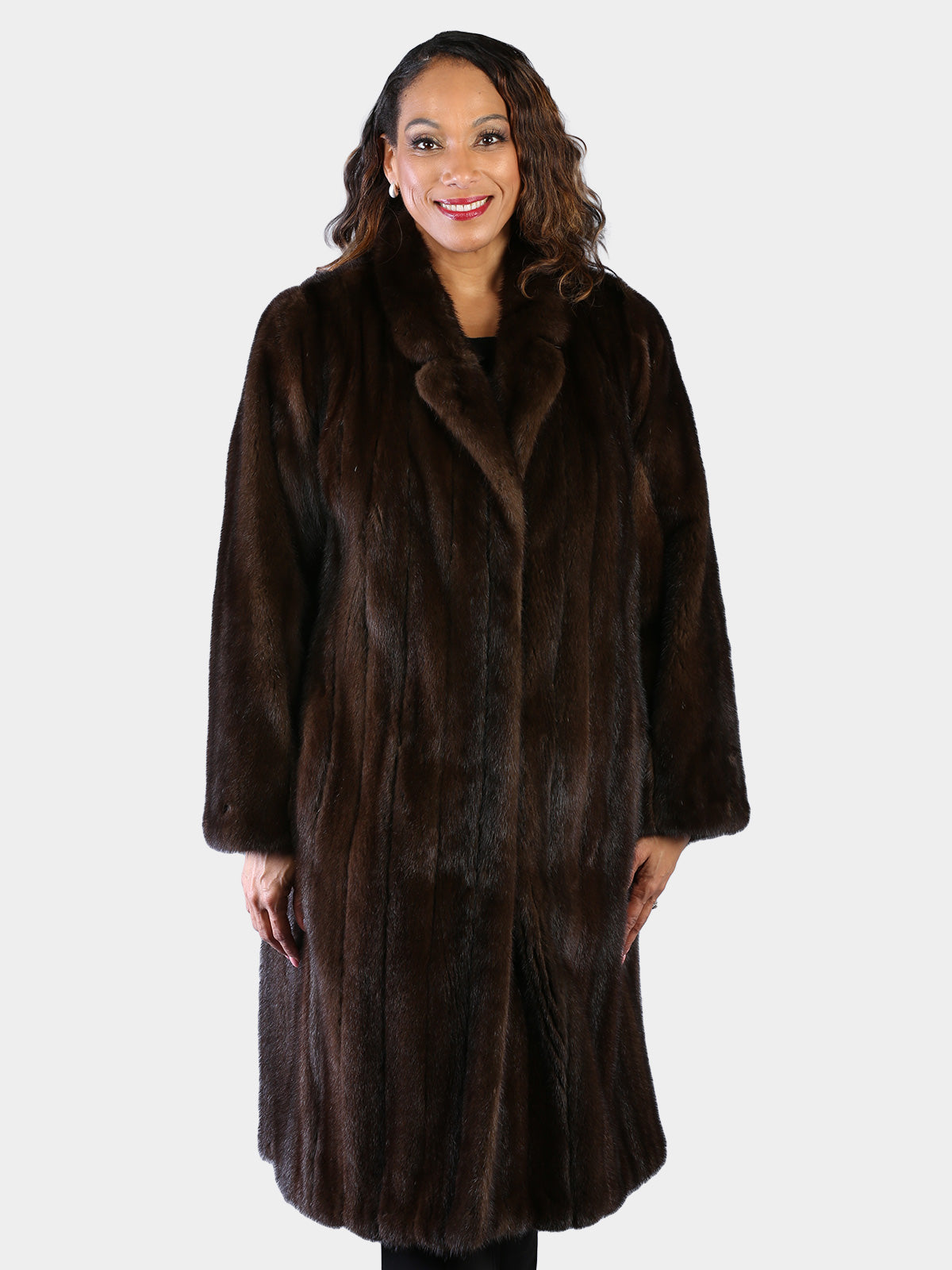 Woman's Natural Mahogany Mink Fur Coat