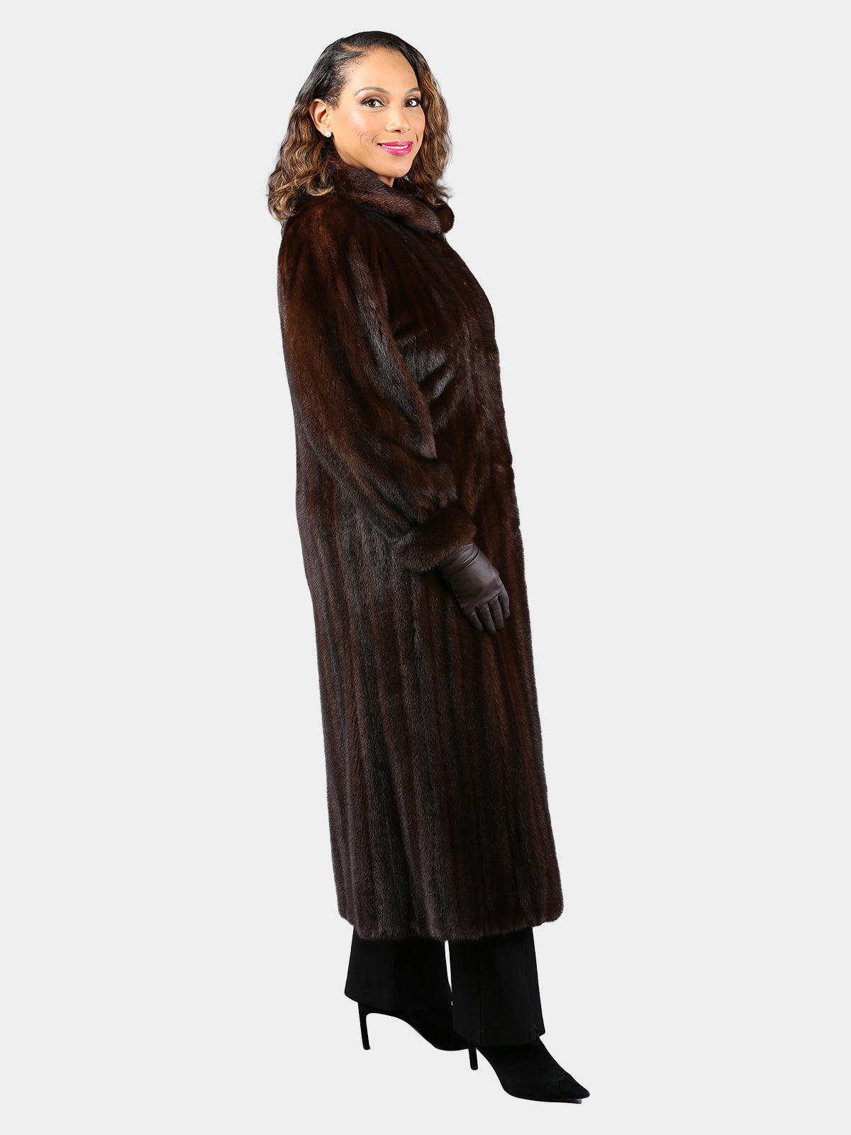 Woman's Natural Mahogany Female Mink Fur Coat
