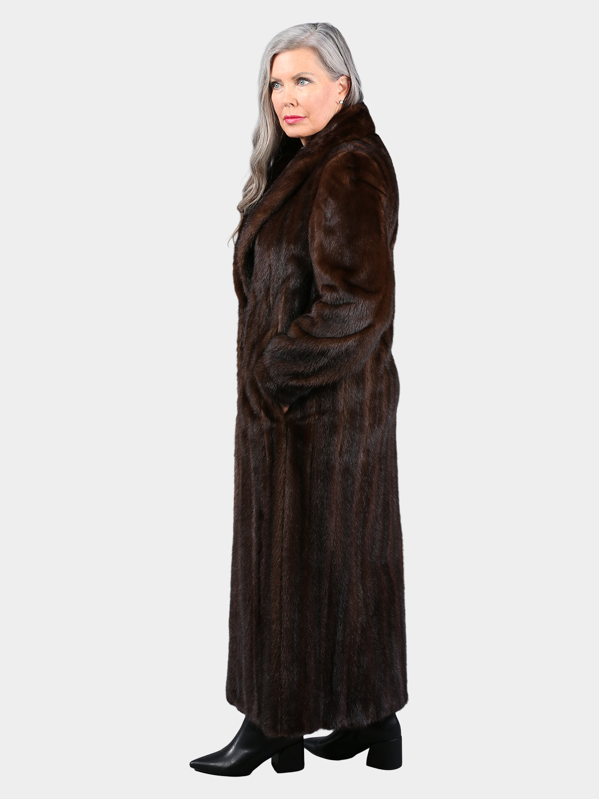 Woman's Natural Mahogany Female Mink Fur Coat