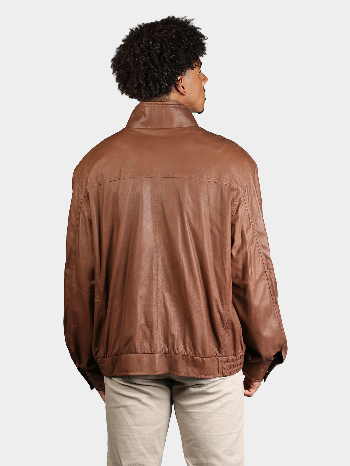 Man's Remy Cognac Leather Jacket