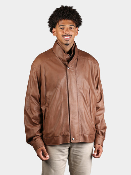 Man's Remy Cognac Leather Jacket