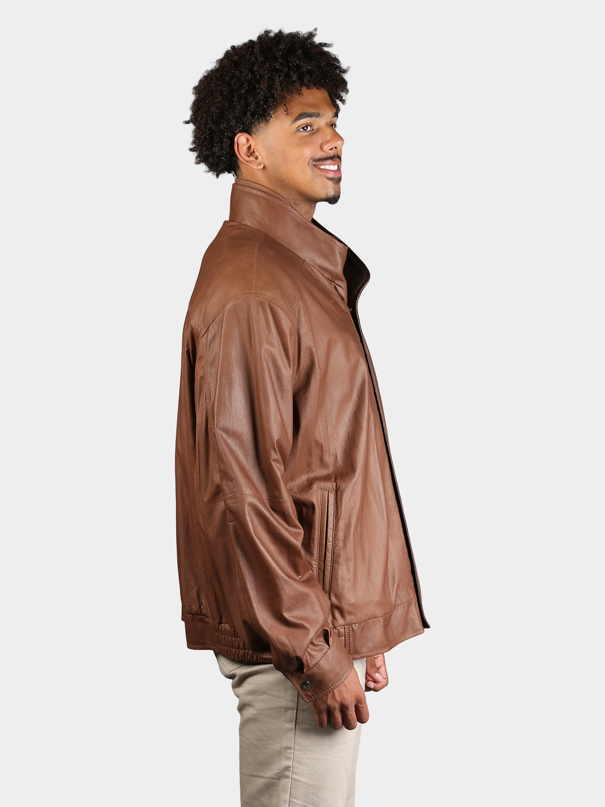Man's Remy Cognac Leather Jacket