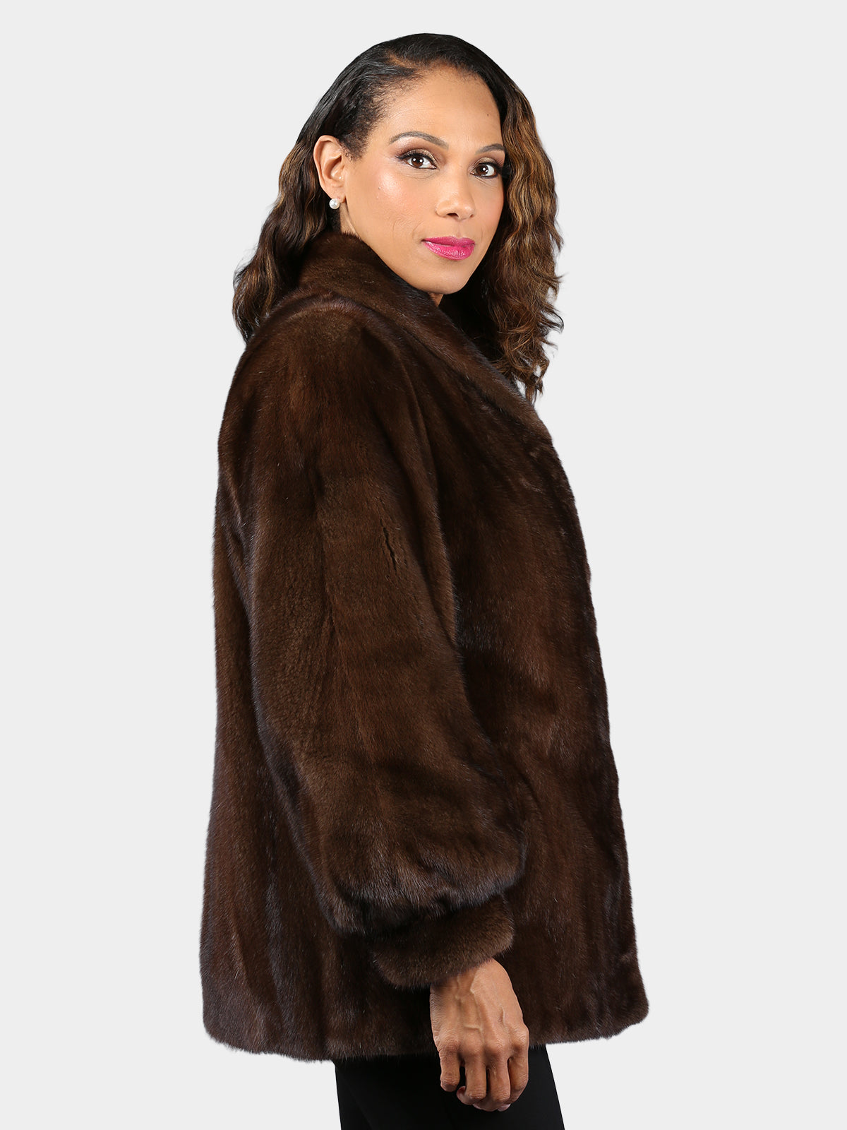 Woman's Natural Mahogany Mink Fur Jacket