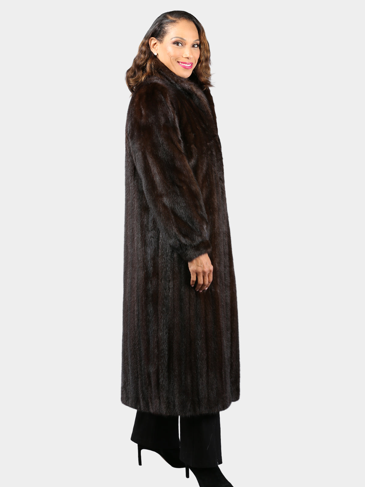 Woman's Natural Mahogany Female Mink Fur Coat