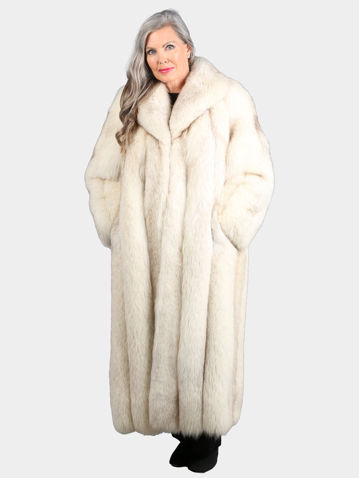 Woman's Natural Blue Fox Fur Coat