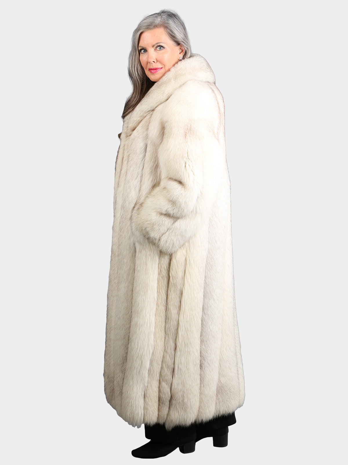 Woman's Natural Blue Fox Fur Coat