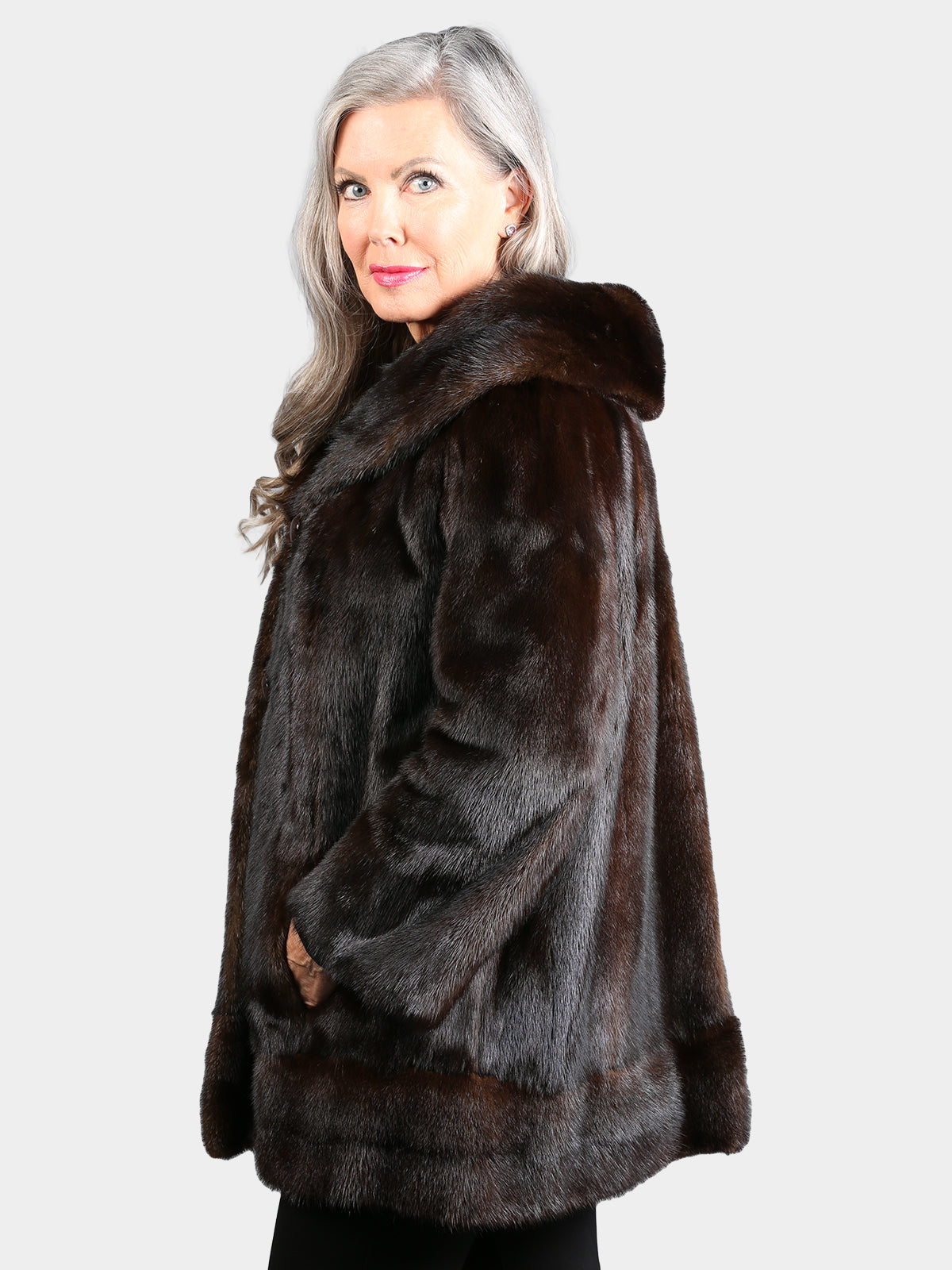 Woman's Vintage Natural Mahogany Mink Fur Jacket