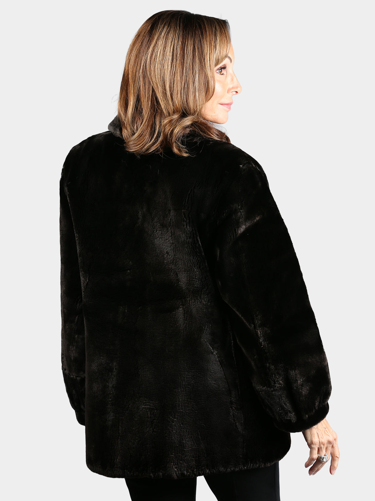 Woman's Natural Deep Brown Seal Fur Jacket