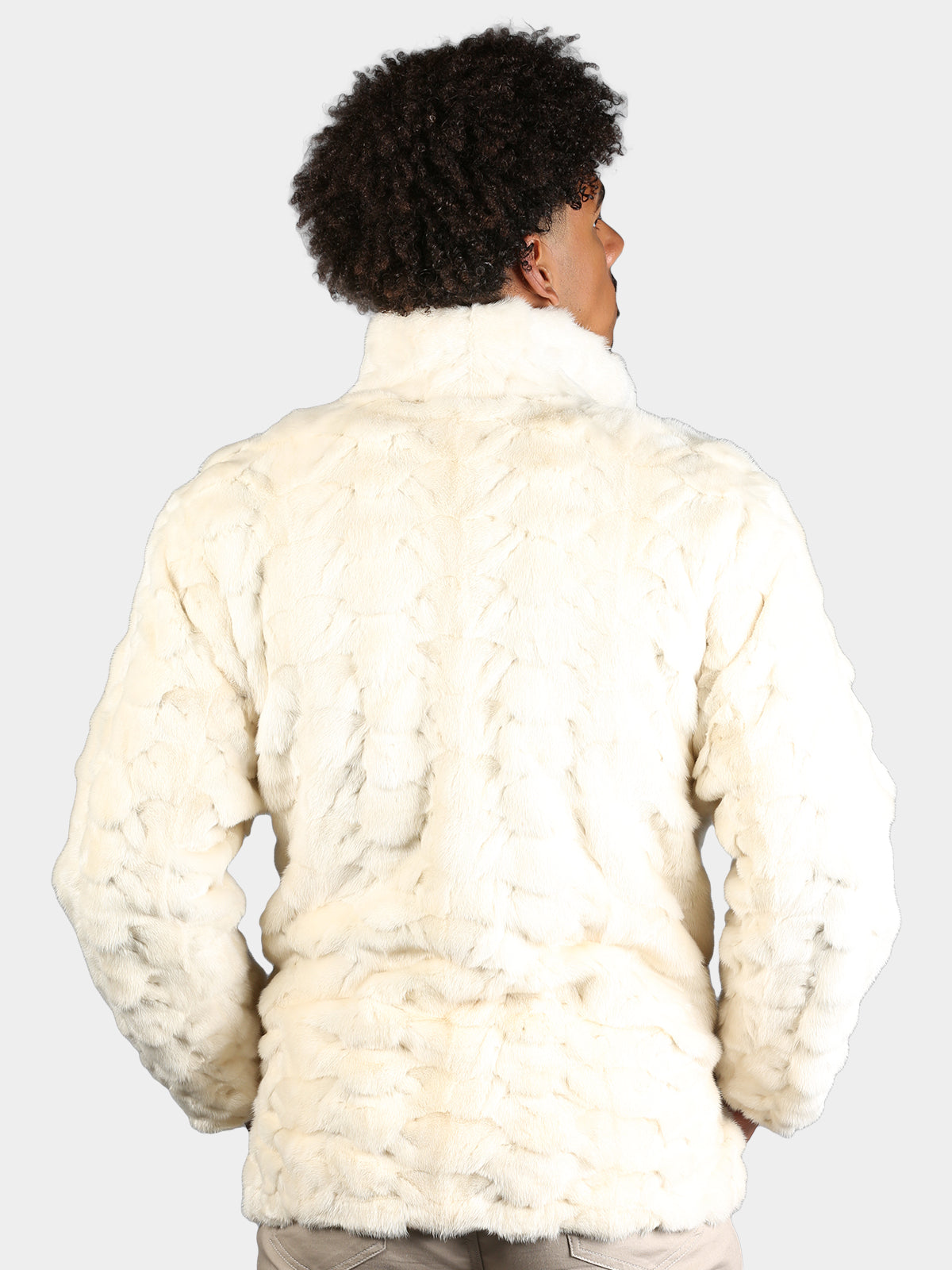 Man's Natural Tourmaline Sculptured Mink Fur Jacket