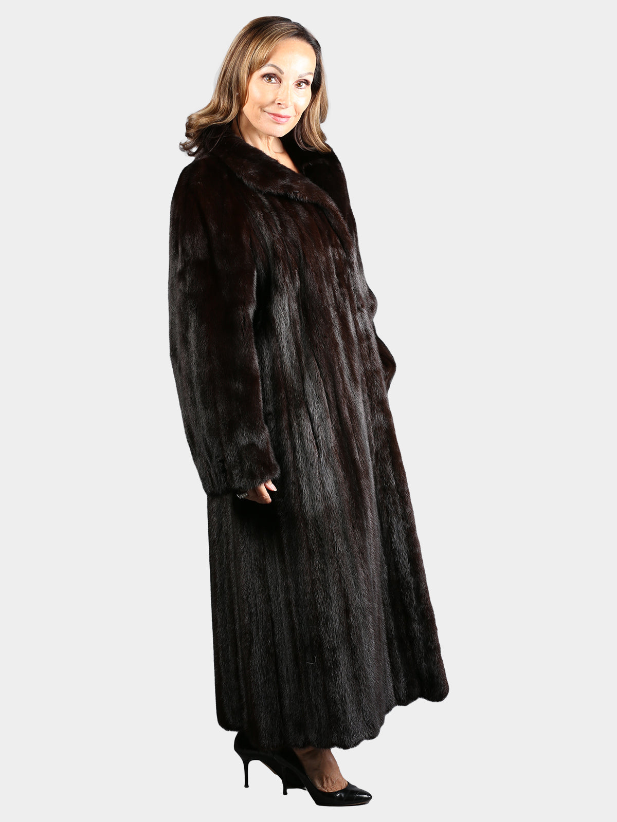 Woman's Natural Deepest Mahogany Female Mink Coat