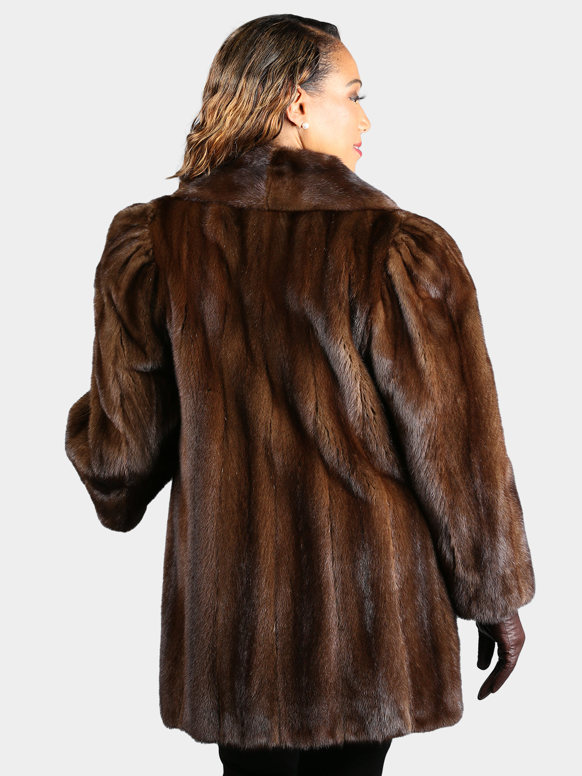 Woman's Natural Mahogany Female Mink Fur Stroller