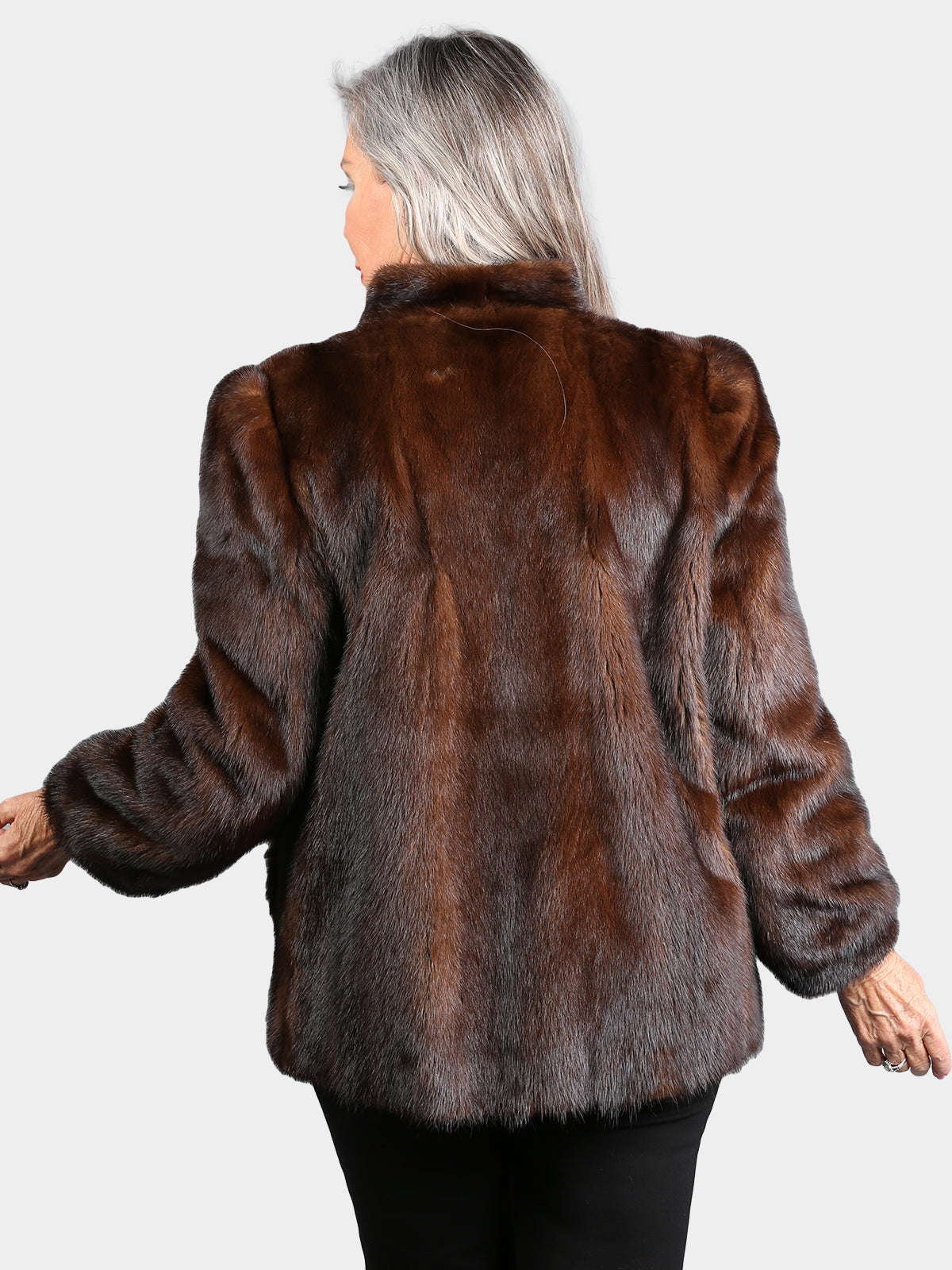 Woman's Natural Mahogany Mink Fur Jacket