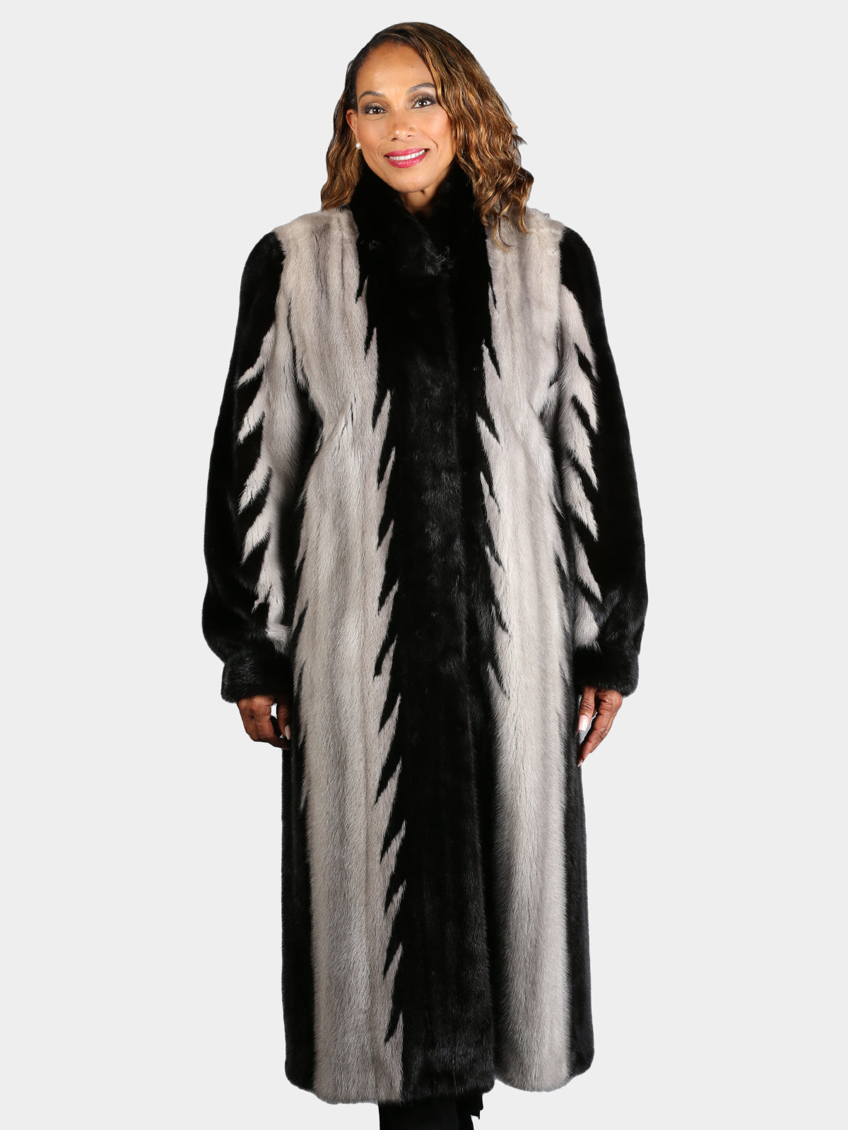 Woman's Natural Ranch and Blue Iris Mink Fur Coat