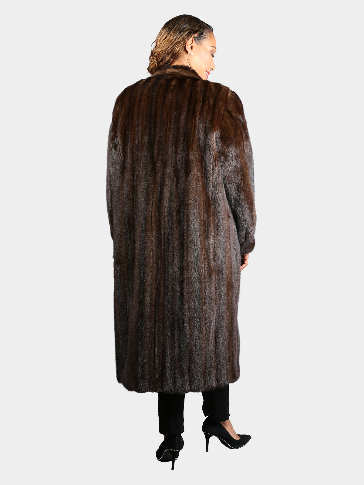 Woman's Natural Mahogany Female Mink Fur Coat