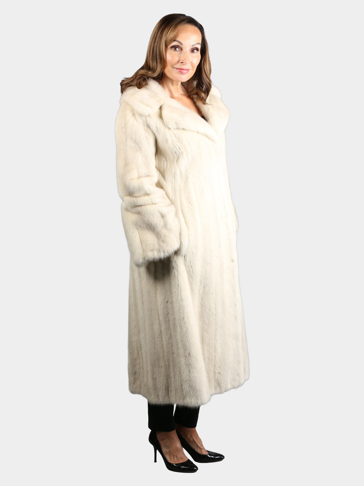 Woman's Petite Natural Azurene Female Mink Fur Coat
