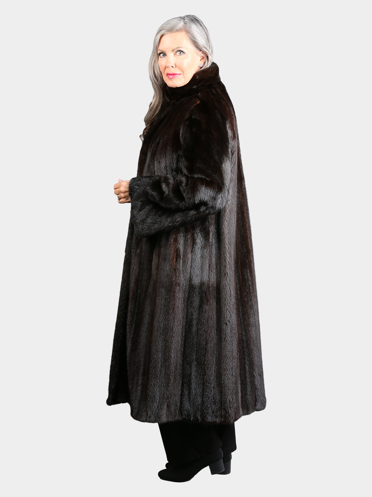 Woman's Natural Mahogany Mink Fur Coat