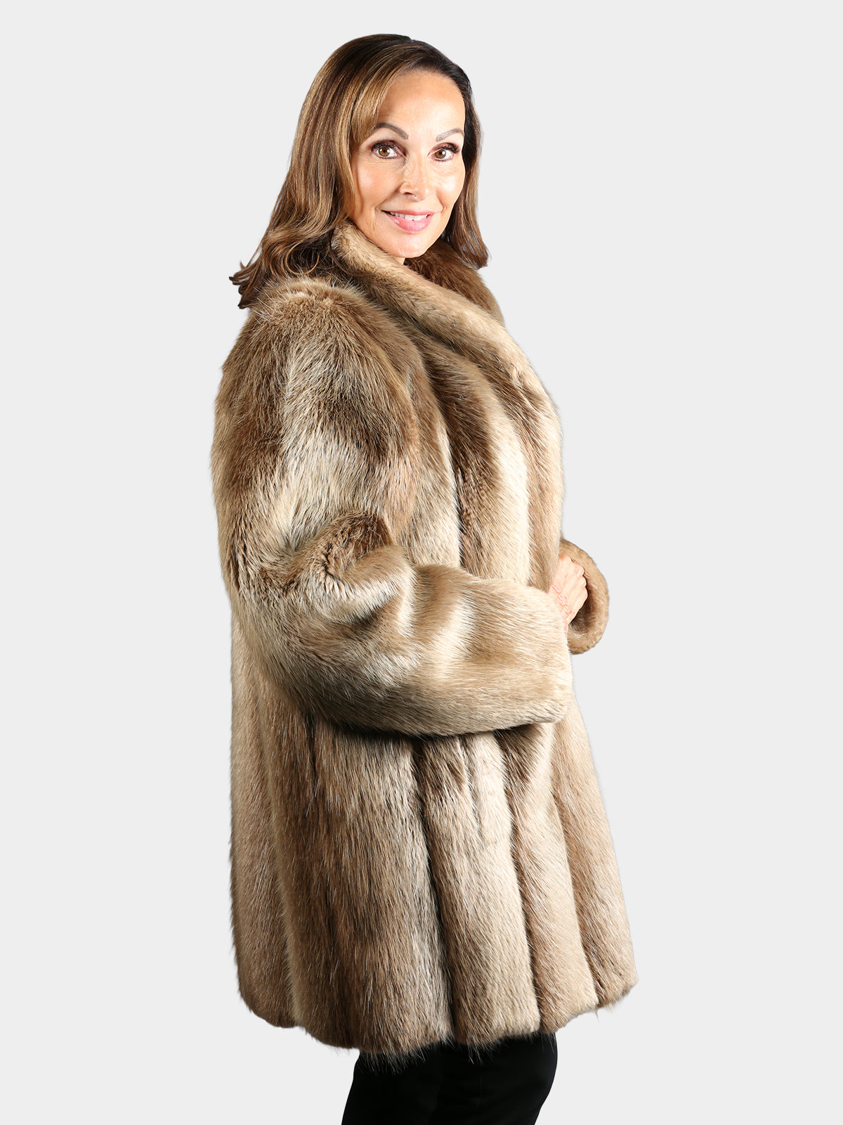 Woman's Natural Blond Beaver Fur Jacket