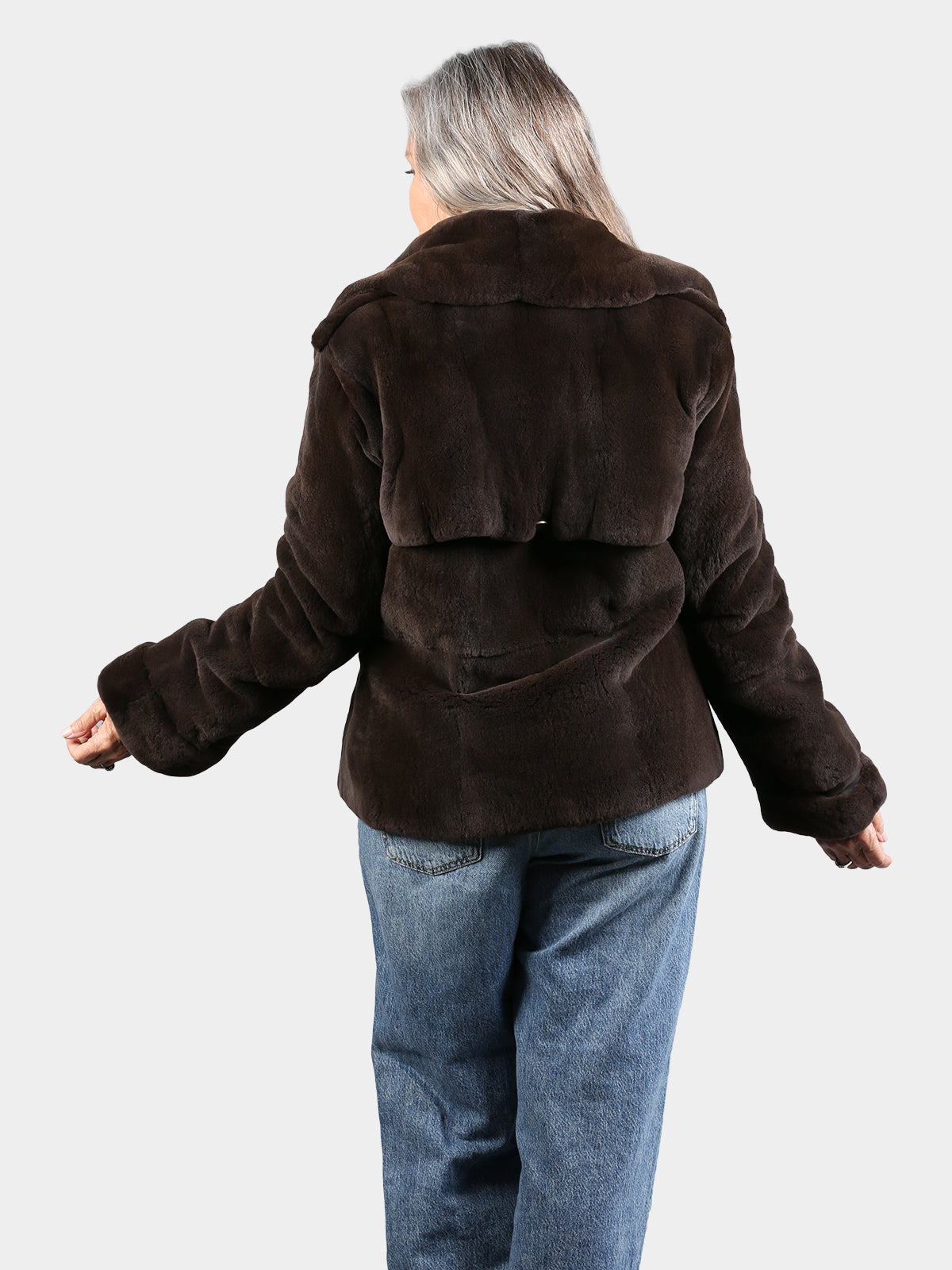 Woman's Dyed Brown Sheared Mink Fur Jacket