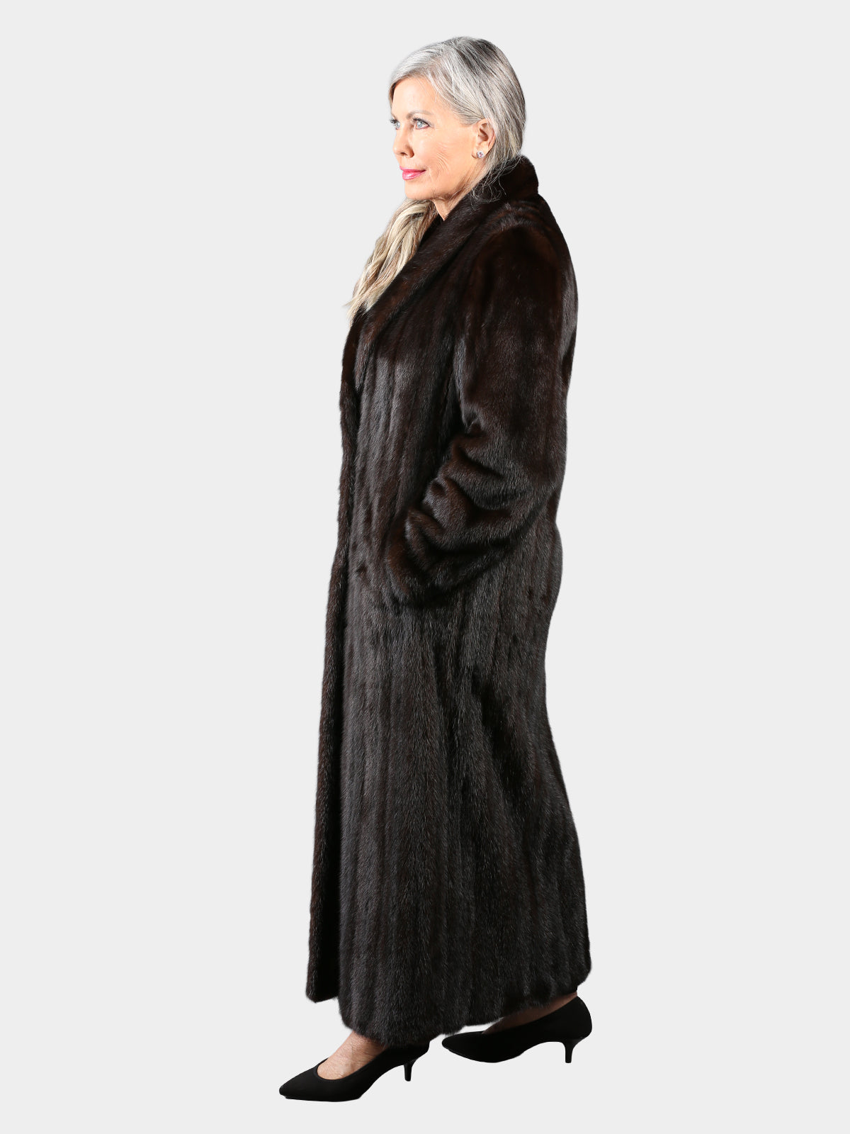 Woman's Mahogany Female Mink Fur Coat