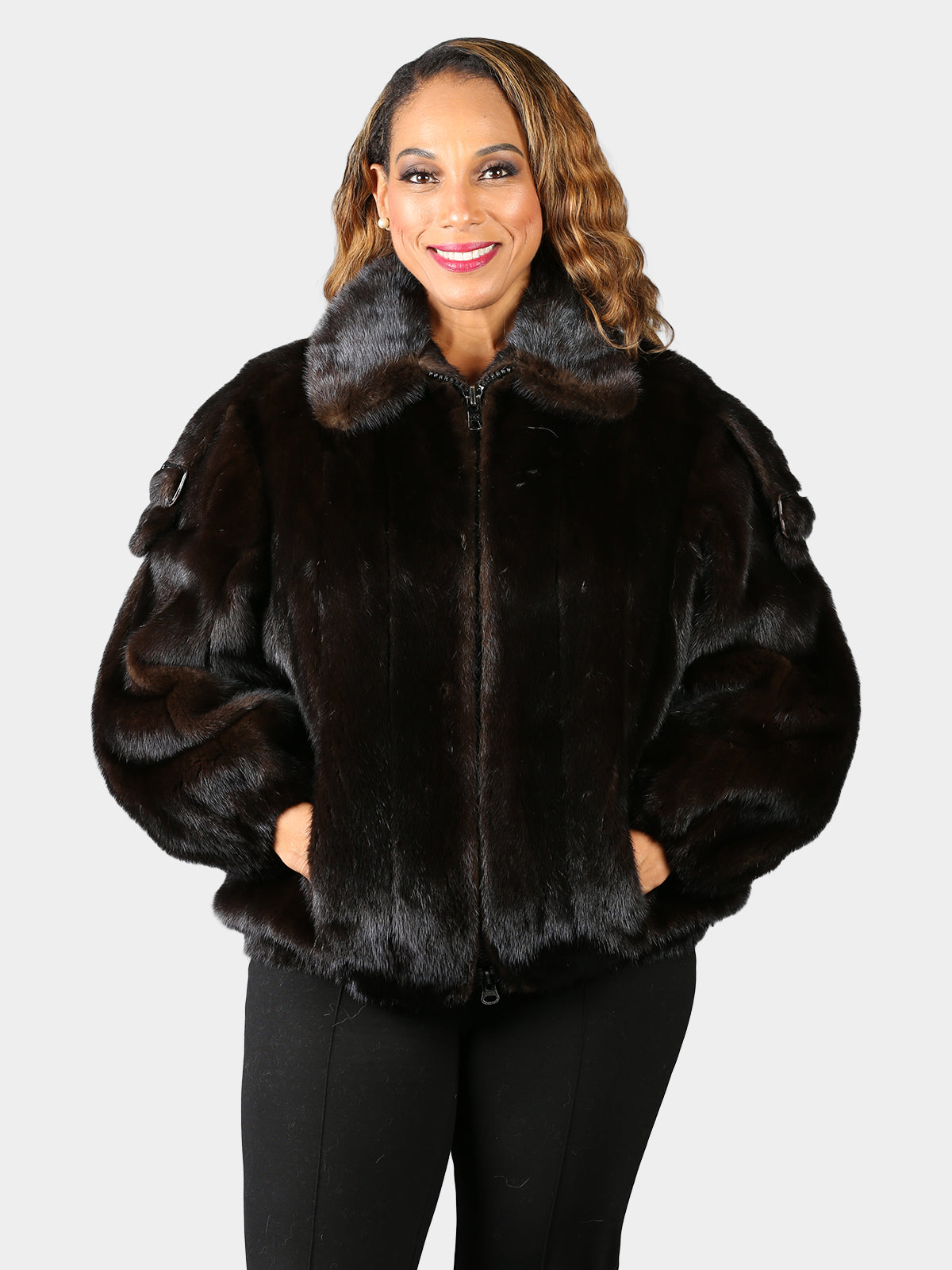 Woman's Deep Mahogany Mink Fur Jacket