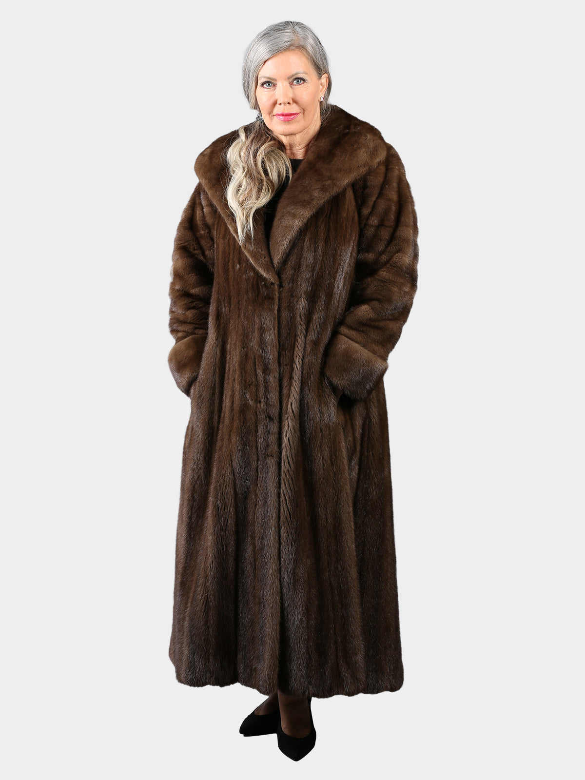 Woman's Mahogany Female Mink Fur Coat