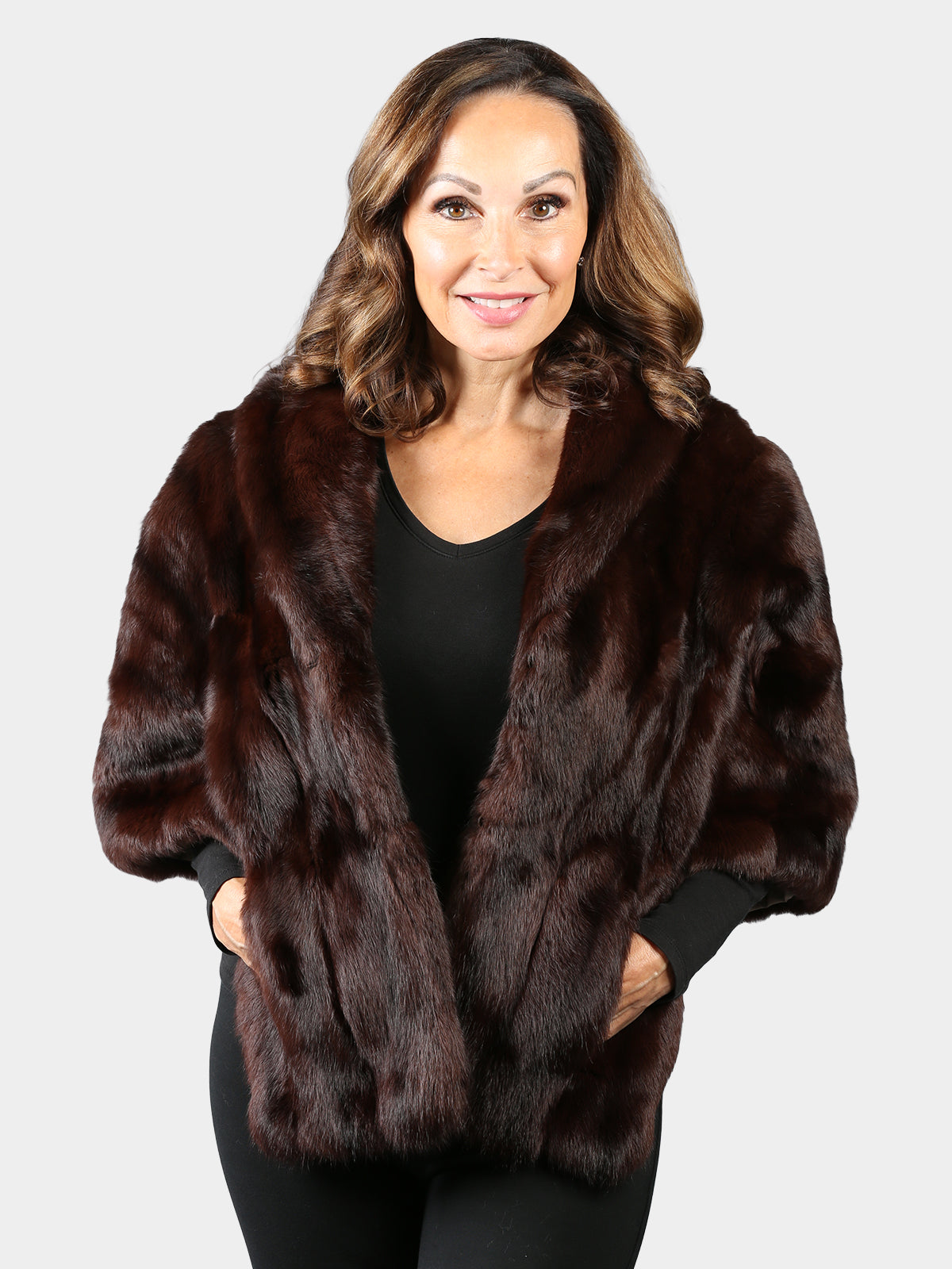 Woman's Dyed Brown Vintage Squirrel Fur Stole