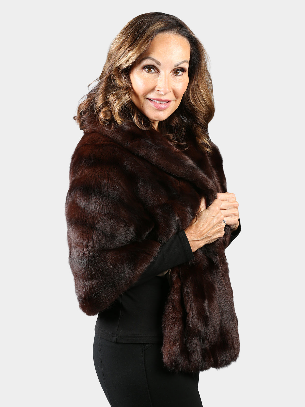 Woman's Dyed Brown Vintage Squirrel Fur Stole