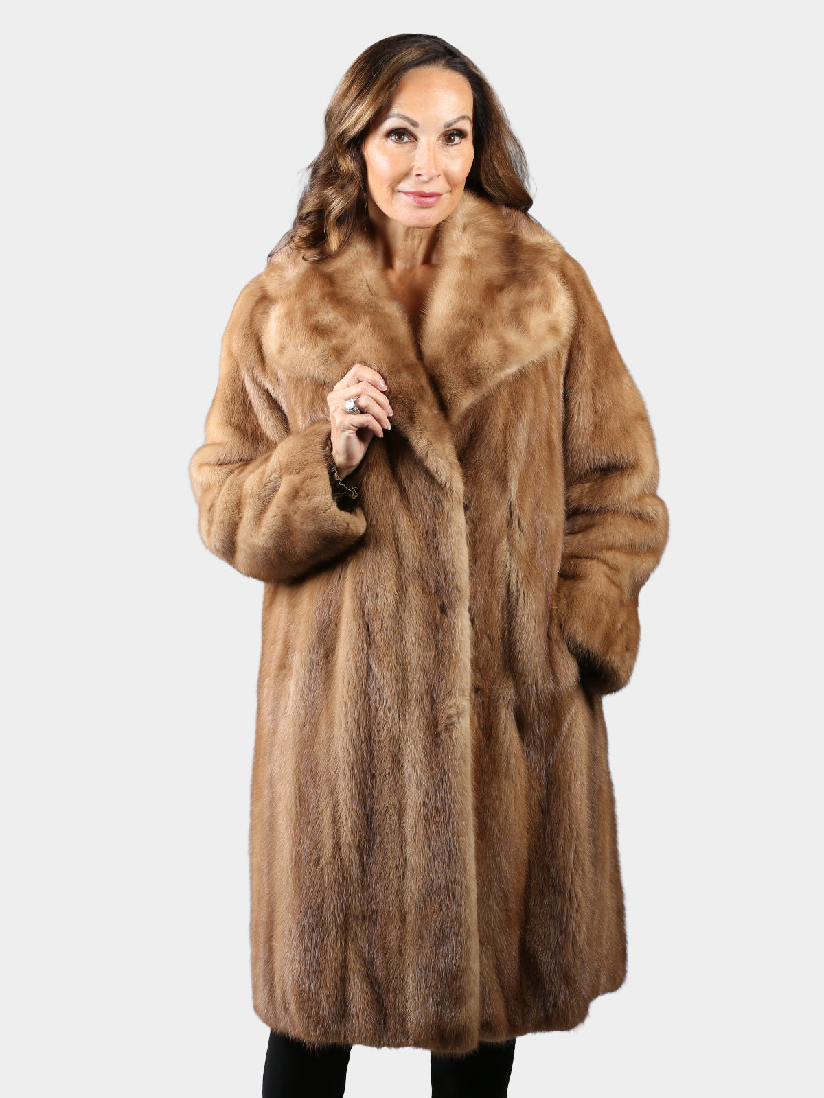 Woman's Vintage Pastel Mink Fur 3/4 Coat