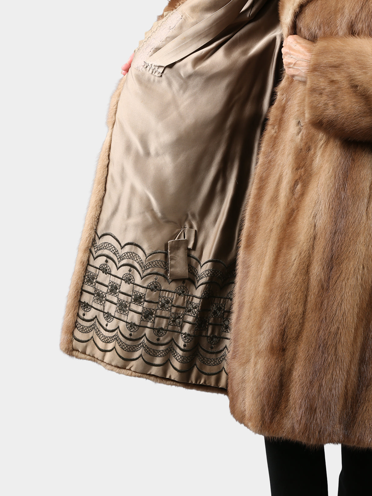 Woman's Vintage Pastel Mink Fur 3/4 Coat