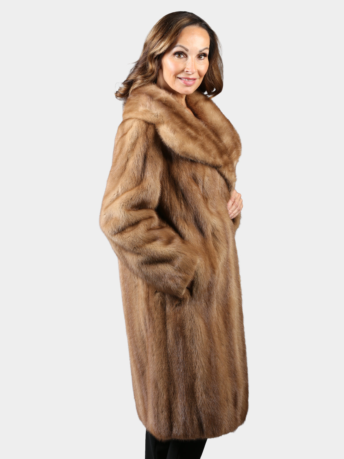 Woman's Vintage Pastel Mink Fur 3/4 Coat
