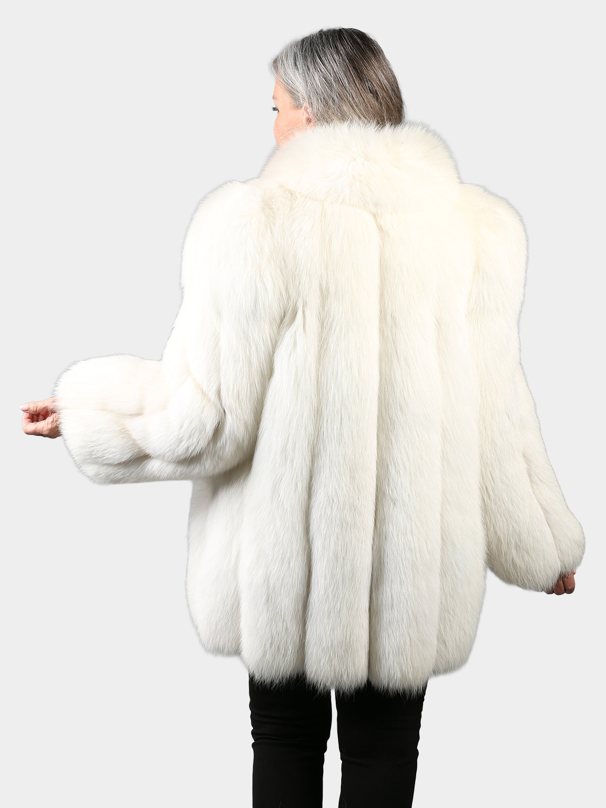Woman's Natural Shadow Fox Fur Stroller